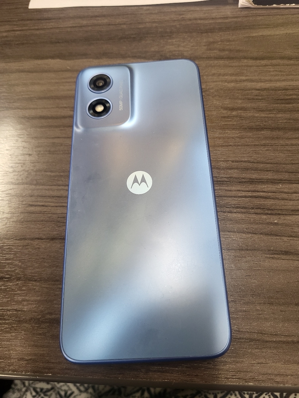 Motorola Light Blue Dual-Camera Smartphone - Satin Blue Back. Moto G Play